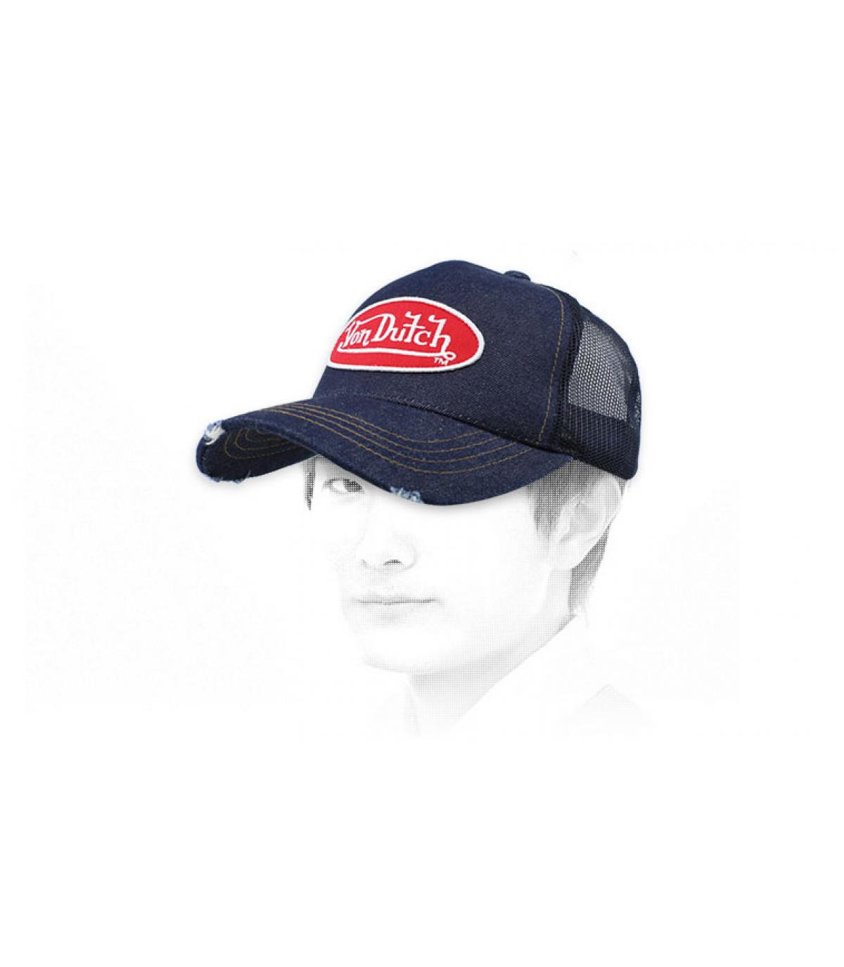 Von Dutch tappo di denim patch r Logjb Trucker denim  red white